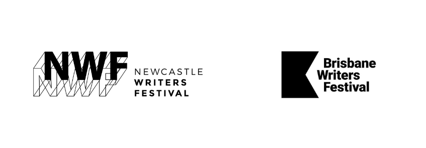 Newcastle Writers Festival and Brisbane Writers Festival logos
